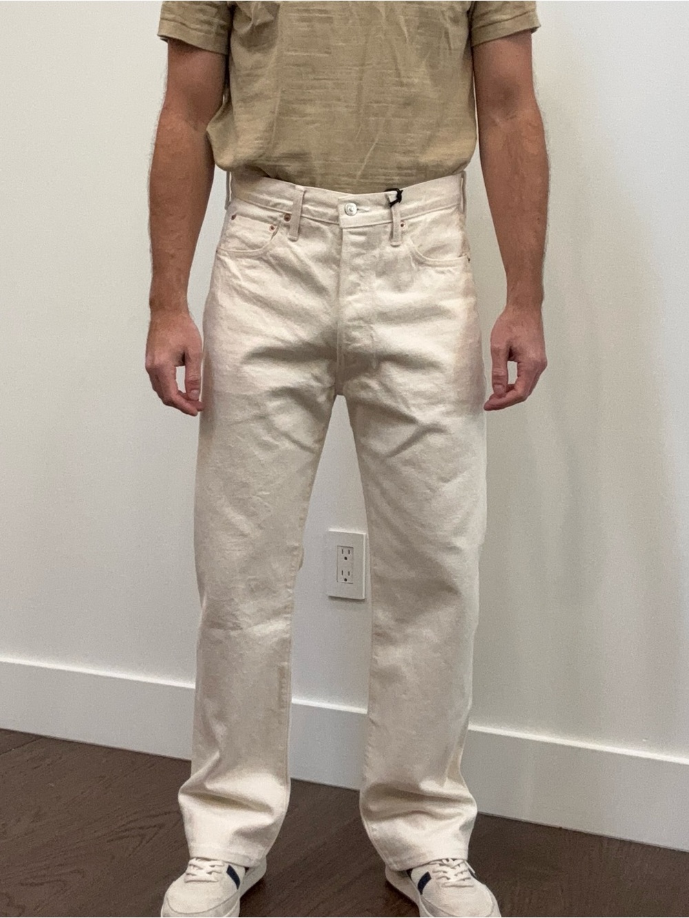 Buck Mason Japanese Loomstate Selvedge Jean Men’s Size 31x30 Cream New Straight